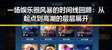 一场娱乐圈风暴的时间线回顾：从起点到高潮的层层展开